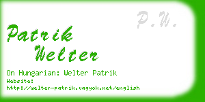 patrik welter business card